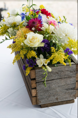 Wedding flower wooden pot