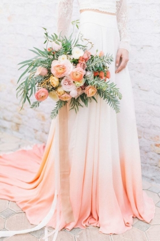 Peach Wedding Dress