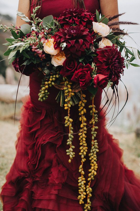 Red Colourful Wedding Dress