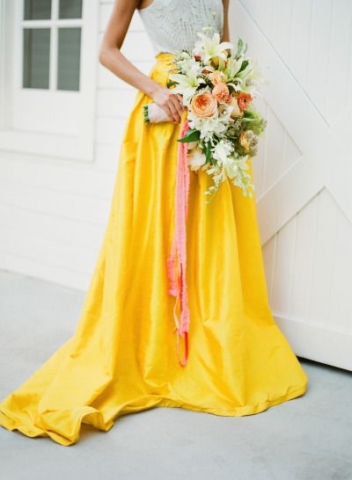 Yellow Colourful Wedding Dress